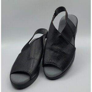 Fly London Women's Black Corners Sandal Peep Toe Size 36 US 5.5 - 6